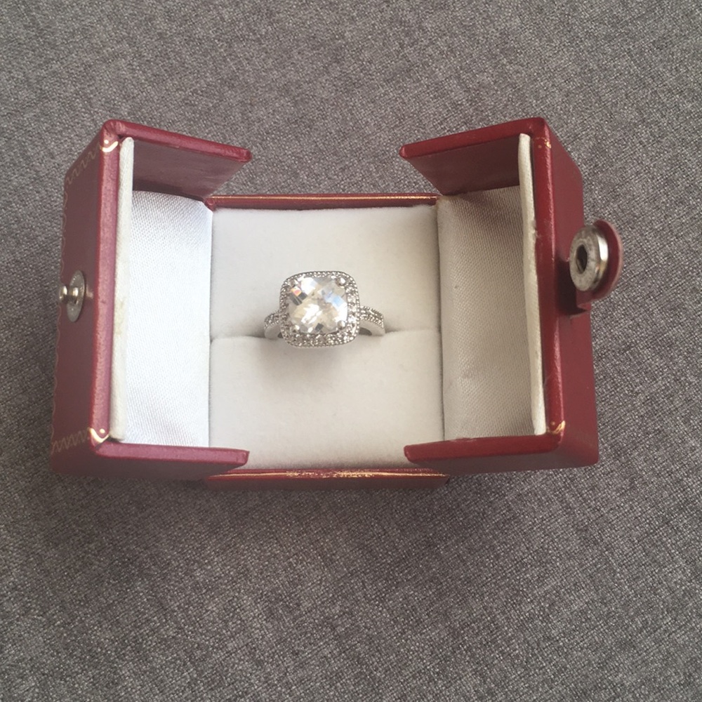 Cushion-cut Cubic Zirconia Ring